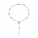 PULSEIRA TERCO ZIRCONIA MEDALHA MILAGROSA PRATA 92 - New prata e cia