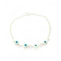PULSEIRA OLHO GREGO 4 PINGENTES PRATA 925 - New prata e cia