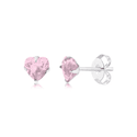 BRINCO ZIRCONIA CORACAO ROSA 5MM - New prata e cia