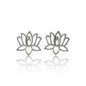 BRINCO FLOR DE LOTUS VAZADA LISA - New prata e cia