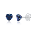 BRINCO ZIRCONIA CORACAO AZUL 6MM - New prata e cia