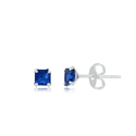BRINCO ZIRCONIA QUADRADO AZUL 4MM - New prata e cia