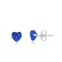 BRINCO ZIRCONIA CORACAO AZUL 4MM - New prata e cia