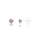 BRINCO ZIRCONIA REDONDO ROSA 3MM - New prata e cia