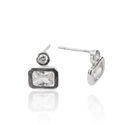 BRINCO RETANGULAR COM ZIRCONIA - New prata e cia