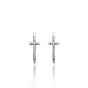 BRINCO EAR HOOK ENVELHECIDO CRUZ - New prata e cia