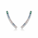 BRINCO EAR CUFF RETANGULAR COLORIDO - New prata e cia