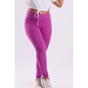 CALÇA LEGGING COM RECORTES COSTURA TRANÇADOR-FUCHSIA