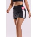 SHORT SAIA COM RECORTES E COS ANATOMICO- PRETO COM PINK FLUOR E BRANCO