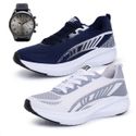 Kit 2 Pares Tênis Masculino Esportivo+Relógio