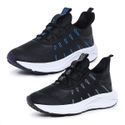 Kit 2 Pares Tênis Esportivo Masculino Ousy Confort Preto e Preto com Azul 