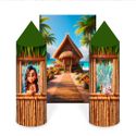 Kit Capas Castelo Moana Disney Floresta com 1 Capa Painel Retangular + 2 Capas torre + 2 capas para ponta da torre 16