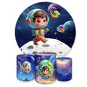 Capa Painel + Trio Capas Cilindros Sublimados Tema Astronauta 2745
