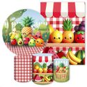 Kit Capa Painel Redondo + Capa Retangular + Trio Capas Cilindros Tema Fruta 4220
