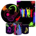 Kit 5 Peças Capa Redonda + Capa Retangular + Trio Capas Cilindros Tema Música 700