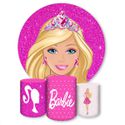 Kit Capa Painel Redondo + Trio Capas Cilindros Sublimados Tema Barbie 1598