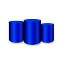 Trio Capas Cilindros Sublimados Tema Metalizado Azul