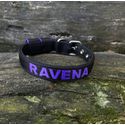COLEIRA BABY PERSONALIZADA 3cm preta com nome roxo