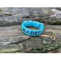 COLEIRA BABY PERSONALIZADA 3cm azul tiffany com nome em preto