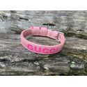 COLEIRA BABY PERSONALIZADA 3cm glitter rosa com nome em rosa pink