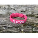COLEIRA BABY PERSONALIZADA 3cm rosa com nome em branco