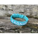 COLEIRA BABY PERSONALIZADA 3cm azul tiffany com nome em branco