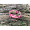 COLEIRA BABY PERSONALIZADA 3cm rosa/dourado com nome em dourado