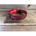 COLEIRA BABY PERSONALIZADA 3cm preto/vermelho com nome em vermelho