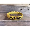 COLEIRA BABY PERSONALIZADA 3cm amarela com nome em preto