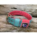 COLEIRA LISA 5cm azul tiffany/rosa