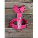 Peitoral universal personalizado poliéster premium rosa com nome em cinza