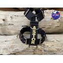 Peitoral universal personalizado poliéster comum preto com nome em dourado