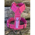 Peitoral universal personalizado poliéster comum rosa com nome em branco