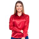 Blusa de Cetim Feminina Vermelha C/ Elastano Albertina