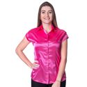 Blusa de Cetim Manga Japonesa Rosa Ellen