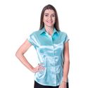 Blusa de Cetim Manga Japonesa Verde Clara Leila