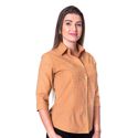 Blusa de Poá Caramelo Manga 3/4 Nay