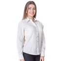 Blusa de Poá Off White Feminina Manga Longa Gabi