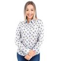 Blusa Floral Social Manga Longa Annecy