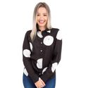 Blusa Poá Preta Manga Longa Petra