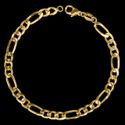 Pulseira 3 por 1(3mm) - 19cm ou 21cm - Banhado a Ouro 18K