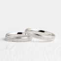 Aliança de Namoro em Prata esterlina 925 3mm diamantado Vênus - Par