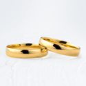 Aliança de Casamento em Ouro 4mm Abaulada Classic - Par
