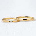 Aliança de Casamento em Ouro 1,5mm Cravação Trabalhada Ariel - Par