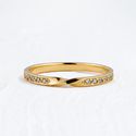 Aliança de Casamento em Ouro 2mm Cravejada Infinita - Unidade