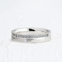 Aliança de Namoro em Prata esterlina 925 4mm Crystal Cravejada - Unidade