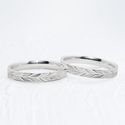  Aliança de Namoro em Prata esterlina 925 3mm Frisos Gregos Olimpo - Par