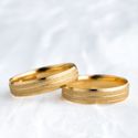 Aliança de Casamento em Ouro 4mm Diamantado Galês - Par