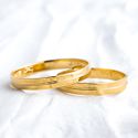 Aliança de Casamento em Ouro 3mm Friso Voyage - Par
