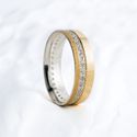 Aliança de Noivado Casamento Revestida em Ouro 6mm Cravação Aurora - Unidade